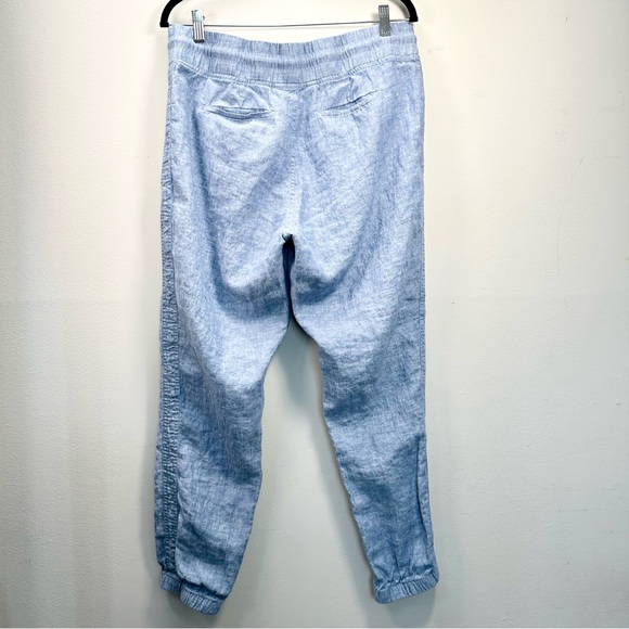 Athleta Cabo Linen Light Blue Drawstring Joggers, 12 - Picture 7 of 16